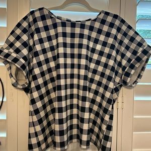 MELLODAY Zip Back Gingham Blouse